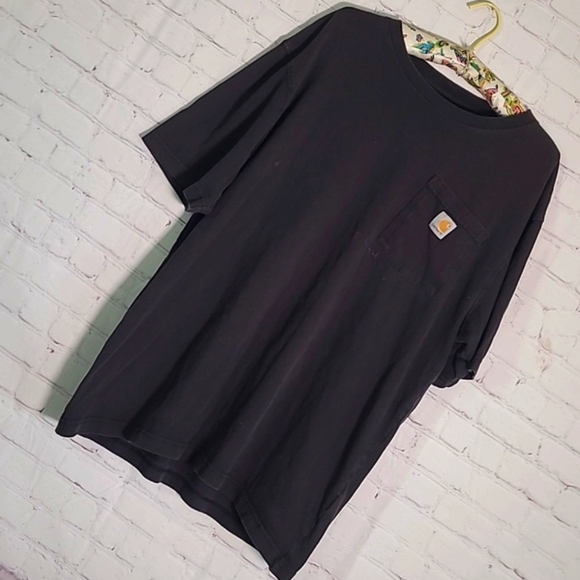 Carhartt Classic Black Distressed Worn Original Fit Tee Tshirt Mens Size Large - Picture 3 of 13